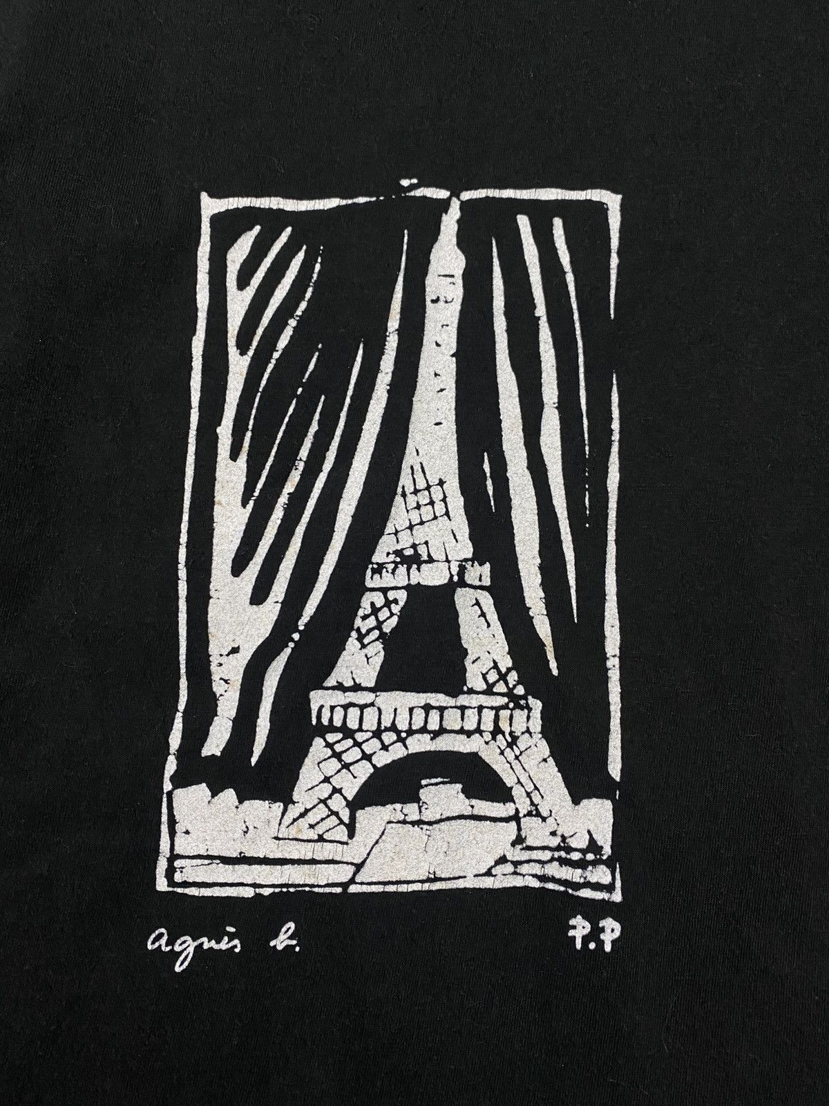 Designer × Vintage × agnes b. Vintage Agnes B Eiffel Tower Designer Tshirt Size US M / EU 48-50 / 2 - 3 Thumbnail