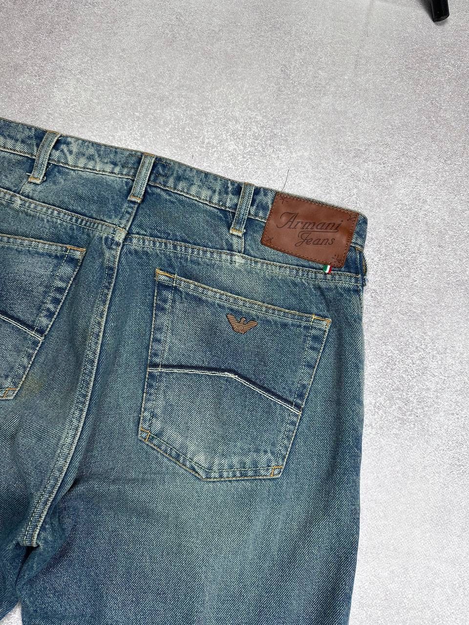 Armani Vintage 90s Armani Jeans Y2K Baggy Jeans Indigo 33 Size US 33 - 3 Thumbnail
