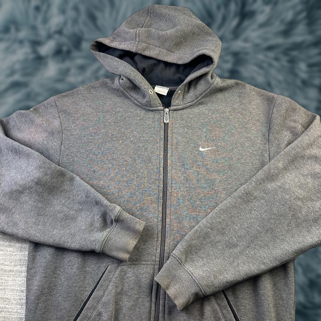Nike VINTAGE Nike Hoodie Mens Large Gray Full Zip Y2K Size US L / EU 52-54 / 3 - 1 Thumbnail