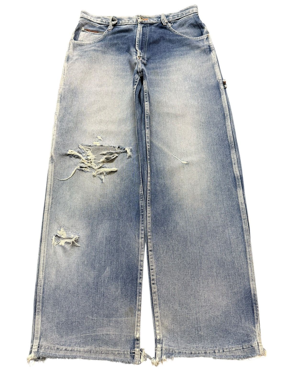 Fubu Vintage Japan Carpenter Faded Wash Distressed Wide Leg Baggy Size US 33 - 1 Thumbnail