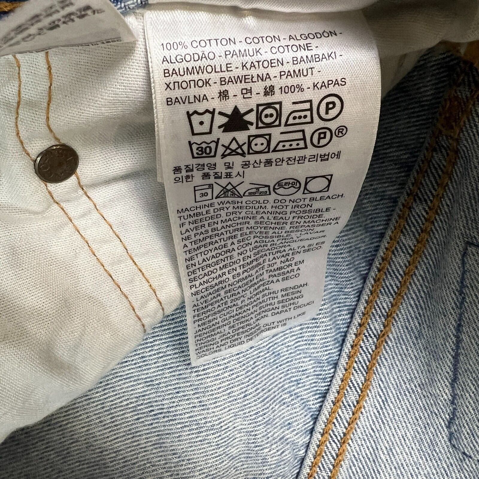 Levi's × Vintage Levi's 501 T Jeans 31x28 Taper Fit Distressed Denim Pants Size US 34 / EU 50 - 11 Thumbnail