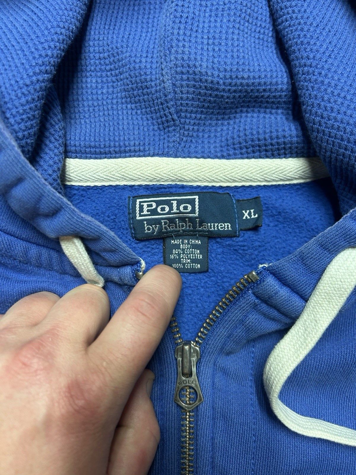 Vintage Vtg polo Ralph Lauren hoodie zip waffle thermal hood pony XL Size US XL / EU 56 / 4 - 5 Thumbnail