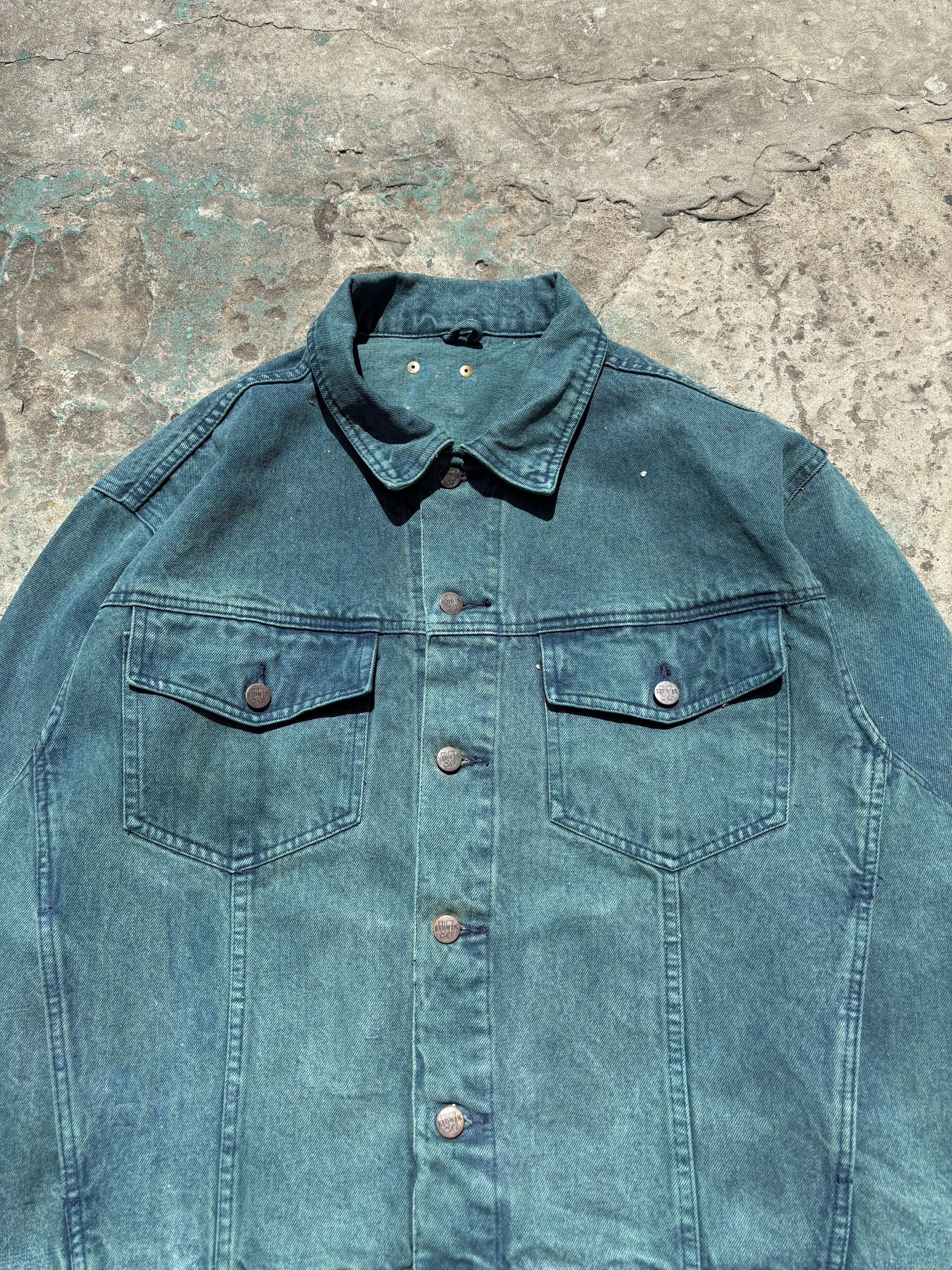 Edwin × Japanese Brand Vintage Rare Edwin Green Denim Jacket Size US XL / EU 56 / 4 - 2 Thumbnail