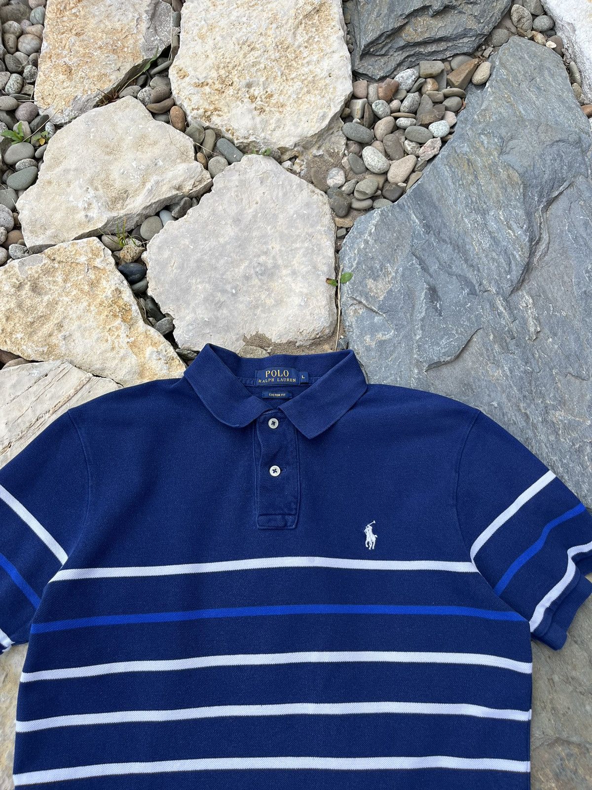 Polo Ralph Lauren × Ralph Lauren Polo Ralph Lauren striped tee t-shirt y2k chest small pony Size US L / EU 52-54 / 3 - 5 Thumbnail