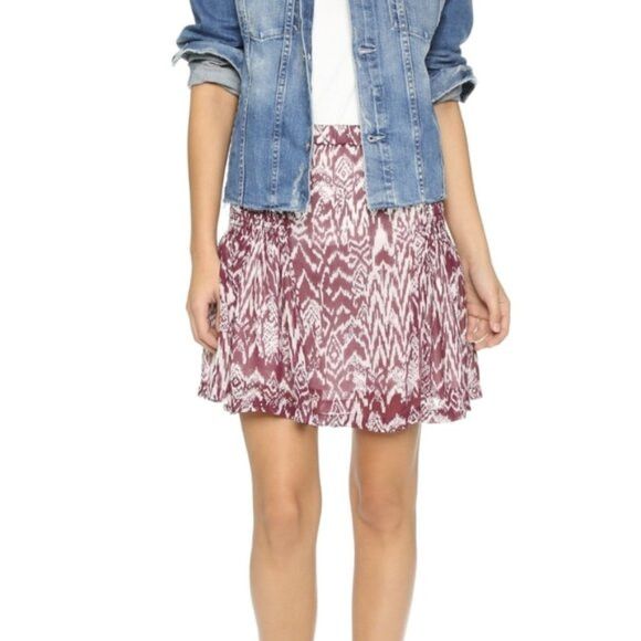 Iro IRO Adele ikat printed smocked mini skirt XS S 2 4 FR36 Size 26" / US 2 / IT 38 - 1 Thumbnail