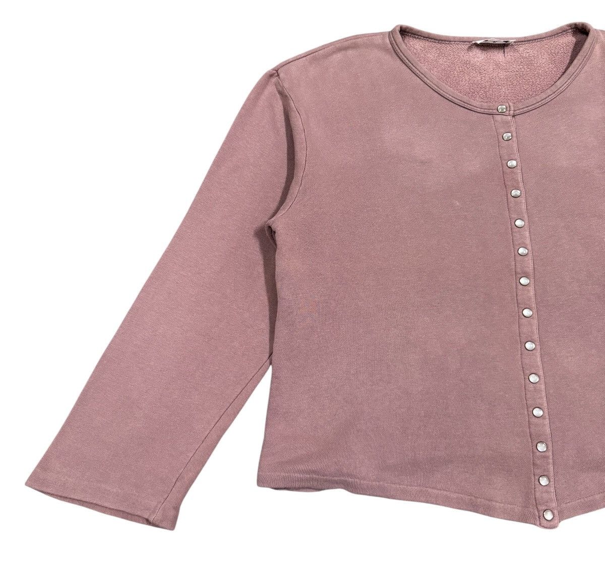 agnes b. Vtg🔥90’s Iconic Cardigan Cotton Pearl Snap Button Size M / US 6-8 / IT 42-44 - 7 Thumbnail