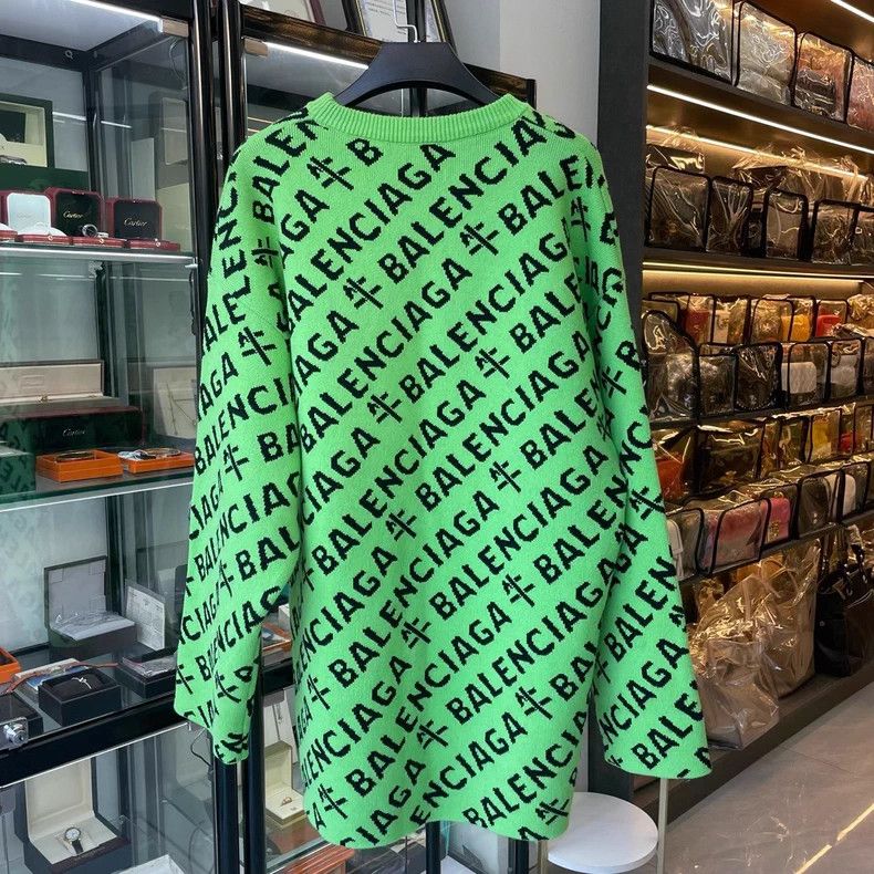 Balenciaga Balenciaga Ox Year Limited Edition Green Full Logo Sweater Size US XS / EU 42 / 0 - 1 Thumbnail