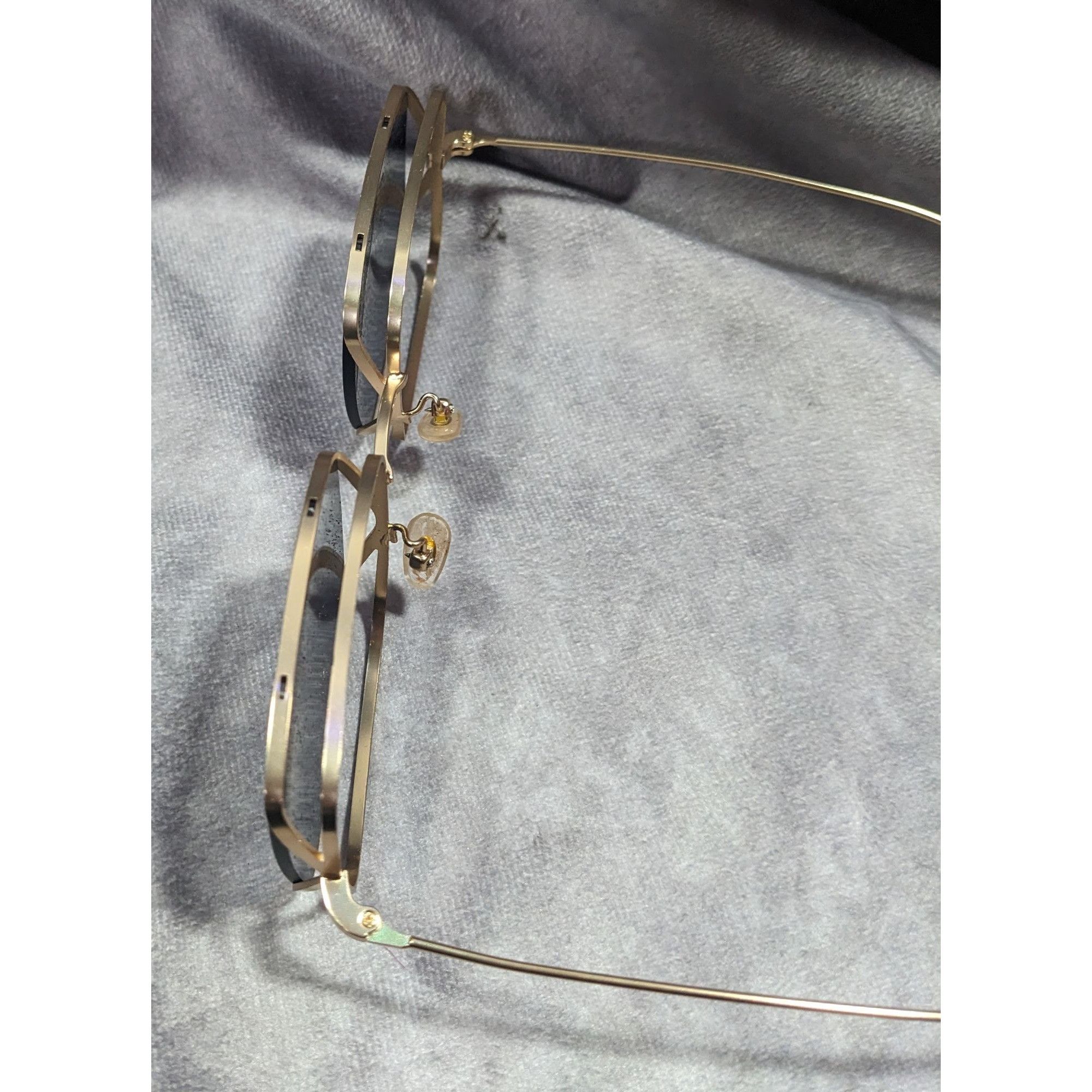 Other Unique Retro Double Lens Frame Gold Tone Square Sunglasses Size ONE SIZE - 6 Thumbnail