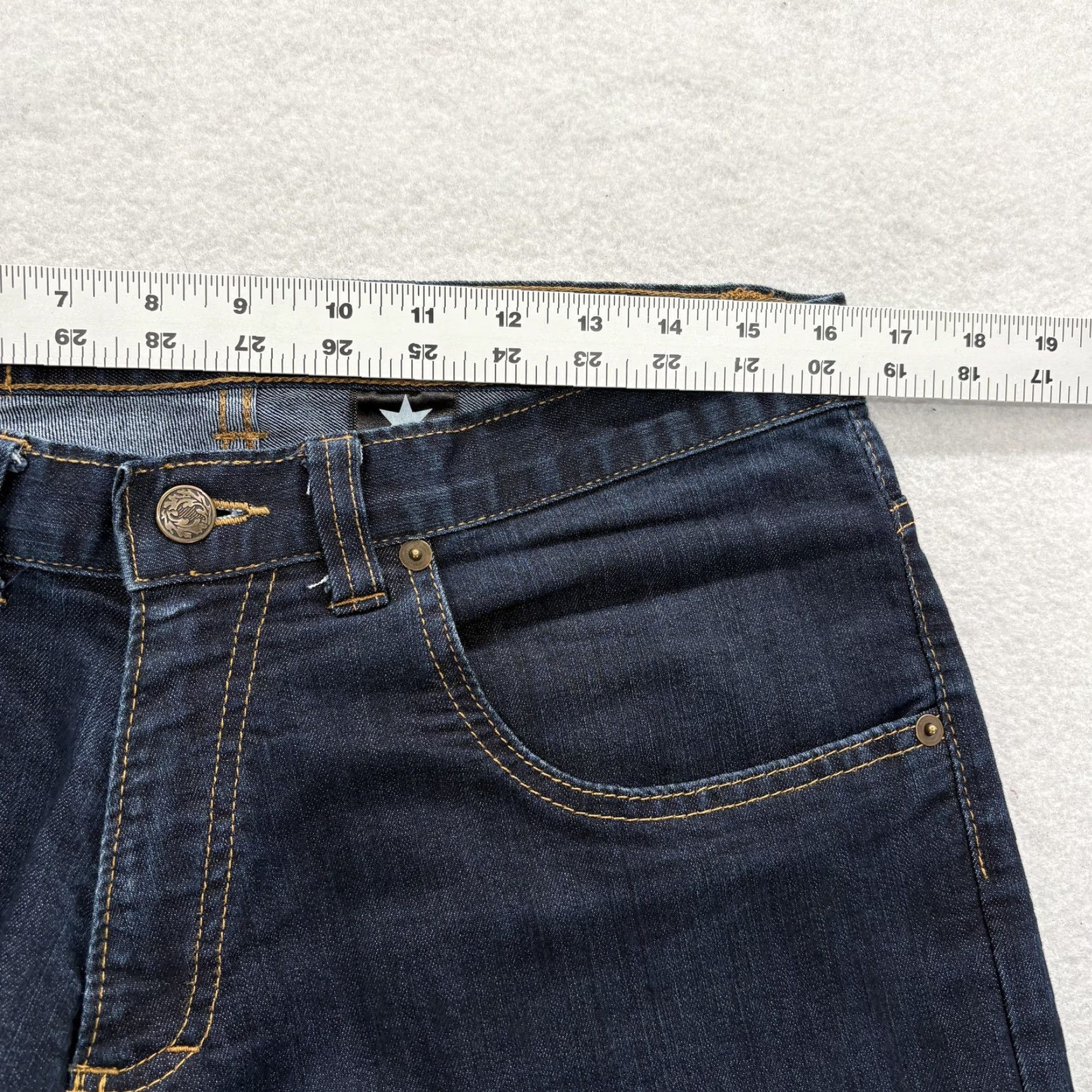 Denime Dearborn Denim Jeans Mens 32x34 Blue Dark Wash Straight Stretch Made In USA Size US 32 / EU 48 - 6 Thumbnail