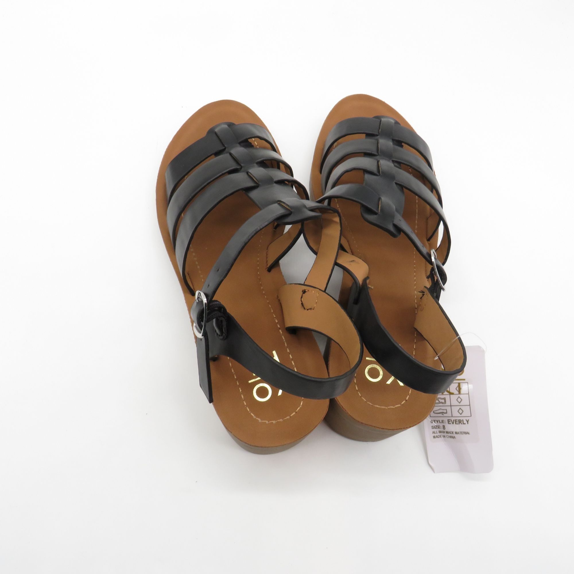Other YOKI Everly Women's Black Strappy Sandals Buckle Brown Heels Size US 8 / IT 38 - 5 Thumbnail