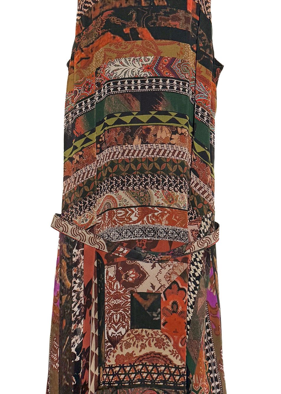 Etro Etro Brown Silk Multipattern Maxi Sleeveless Dress Size M / US 6-8 / IT 42-44 - 3 Thumbnail