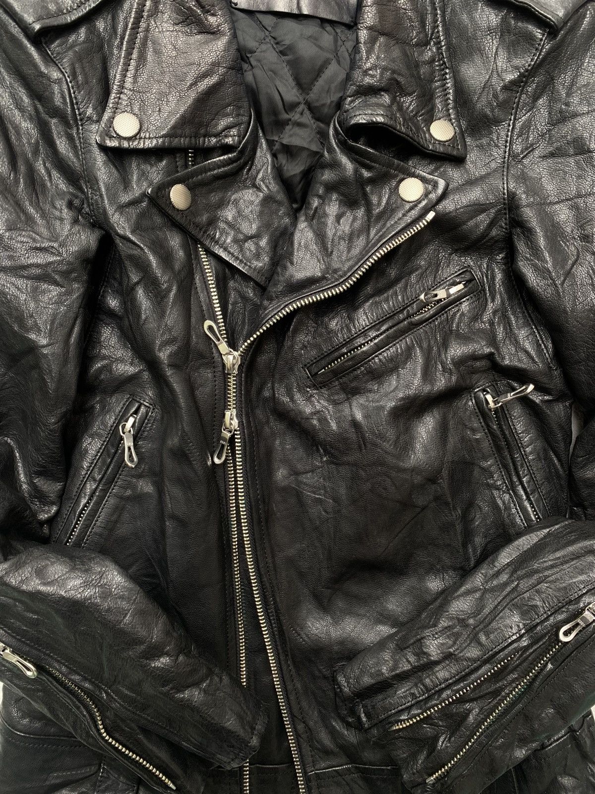 5351 POUR LES FEMMES 2000s 5351 Les Pour Femmes- Goatskins Biker Leather Jacket Size XS / US 0-2 / IT 36-38 - 9 Thumbnail