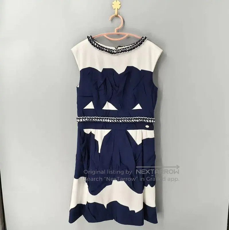 Chanel Chanel Women's Blue Dress with Unique Design . Size L / US 10 / IT 46 - 1 Thumbnail