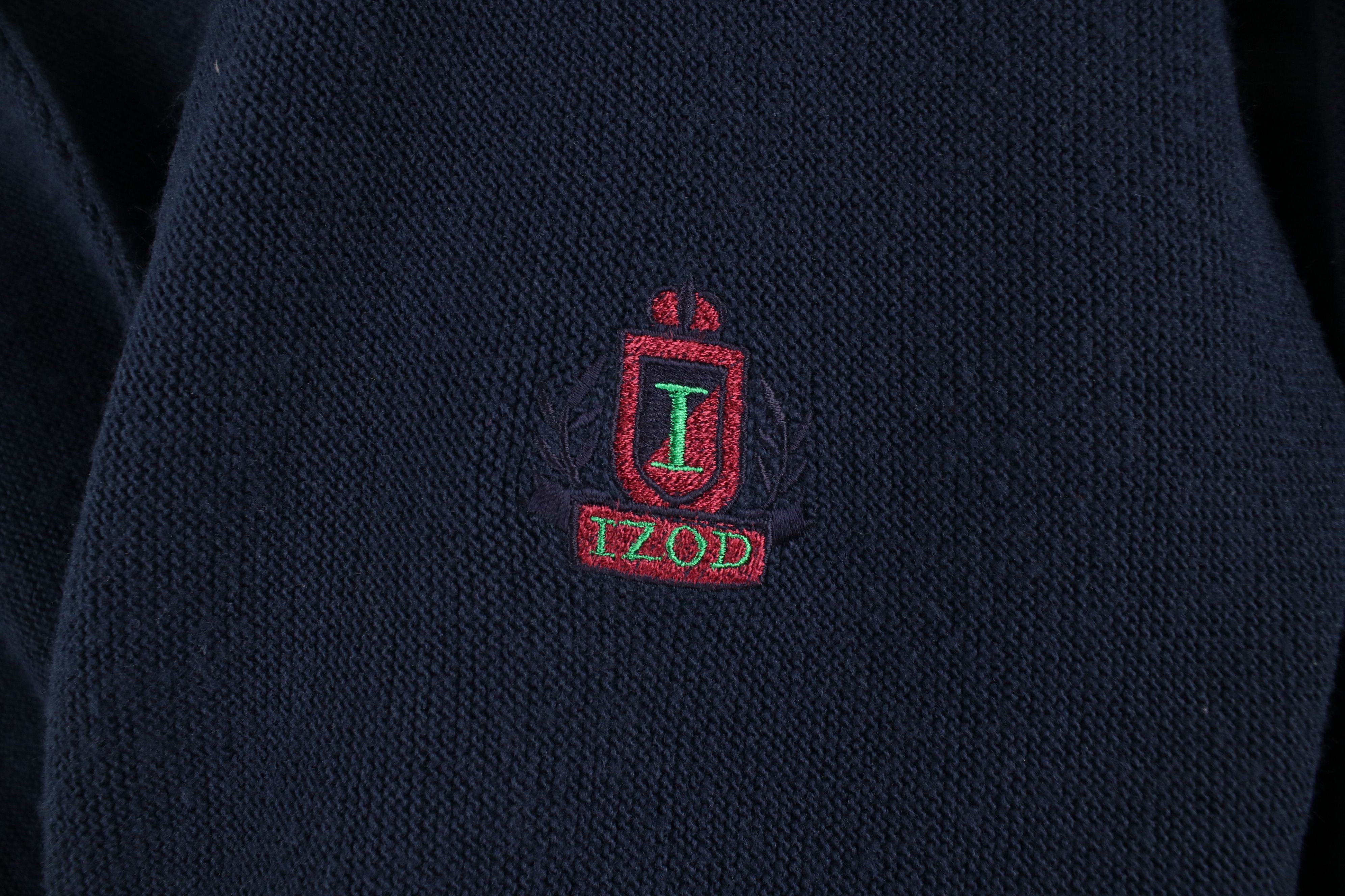 Izod × Vintage Vintage 80s 90s Izod Spell Cardigan Sweater Navy Blue USA Size US M / EU 48-50 / 2 - 4 Thumbnail