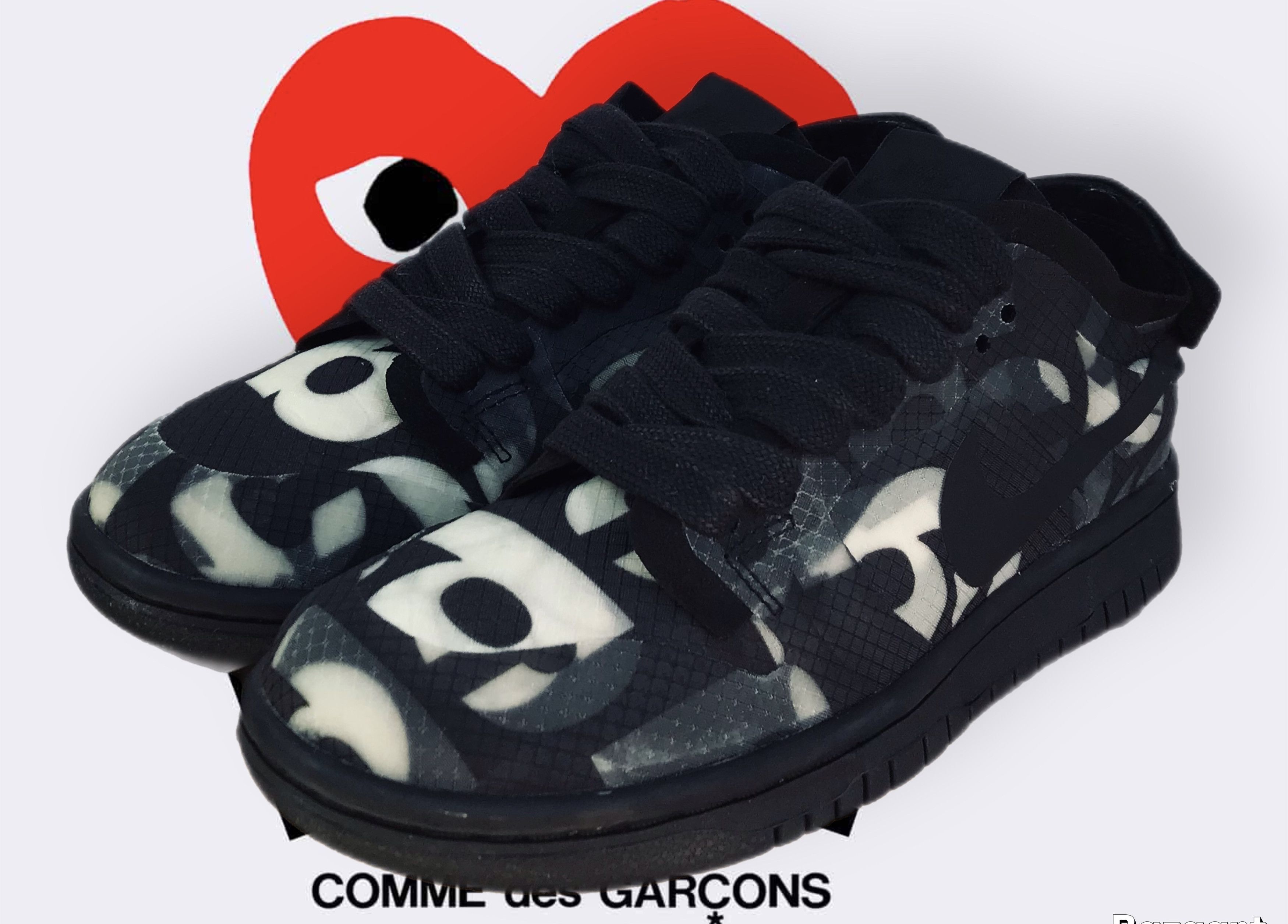 Comme des Garcons × Nike Nike Dunk Low x Comme des Garçons Monogram CZ2675-001 CDG Size US 5 / IT 35 - 1 Thumbnail