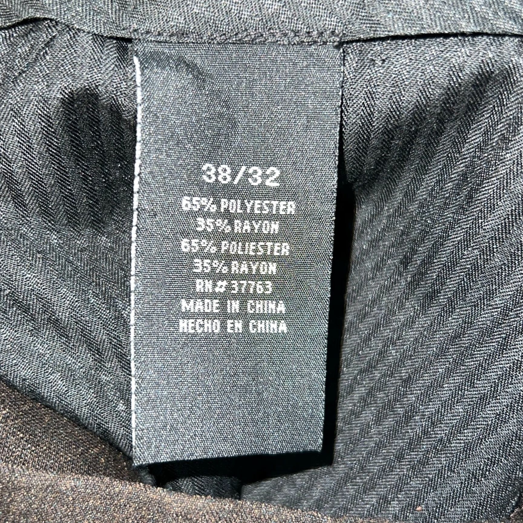 Perry Ellis Perry Ellis Portfolio Mens Flat Front High Rise Dark Gray Dress Pants 38X32 Size US 38 / EU 54 - 7 Thumbnail