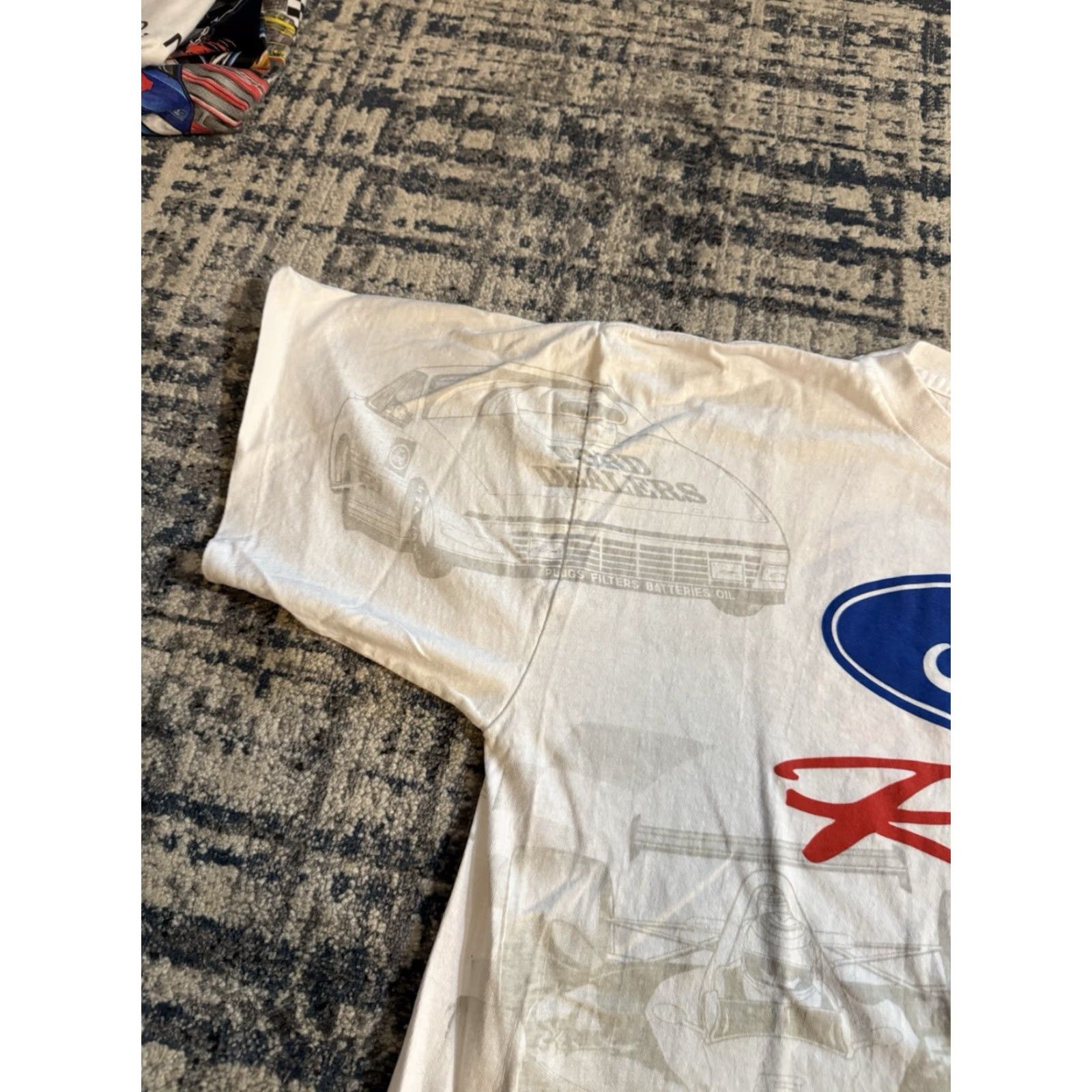 Ford VINTAGE Ford Racing Team All Over Print T Shirt XL White Cotton Men 90s Cars Sports Logo Double-Sided 1990s California Casuals Shirt Size US XL / EU 56 / 4 - 3 Thumbnail
