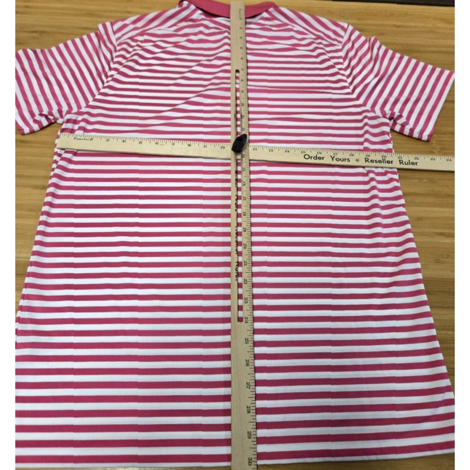 Nike Nike Dri-Fit Polo Shirt Mens M Pink White Striped Athletic Performance Golf Polo Size US M / EU 48-50 / 2 - 5 Thumbnail