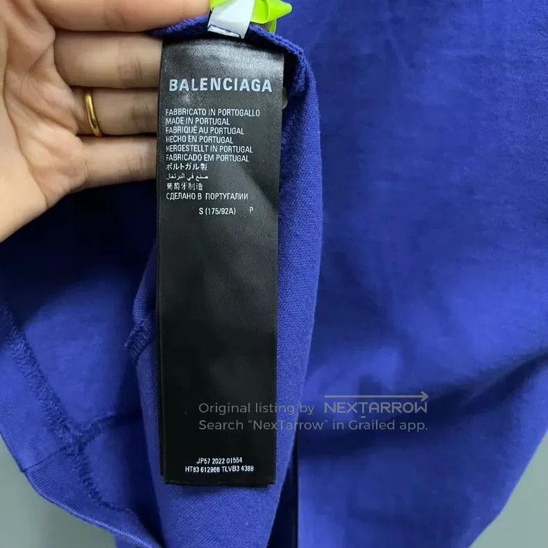 Balenciaga Balenciaga Blue Logo Embroidered T-shirt. Size US S / EU 44-46 / 1 - 4 Thumbnail