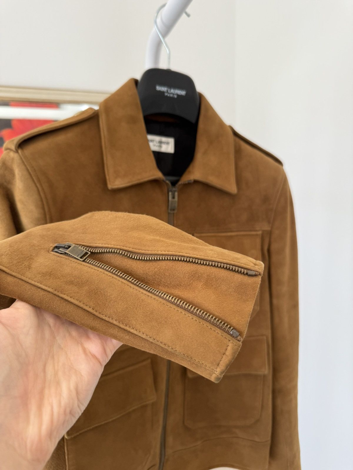 Hedi Slimane × Saint Laurent Paris FW13 Saint Laurent Goat Leather Tan Suede Jacket Size US M / EU 48-50 / 2 - 8 Thumbnail