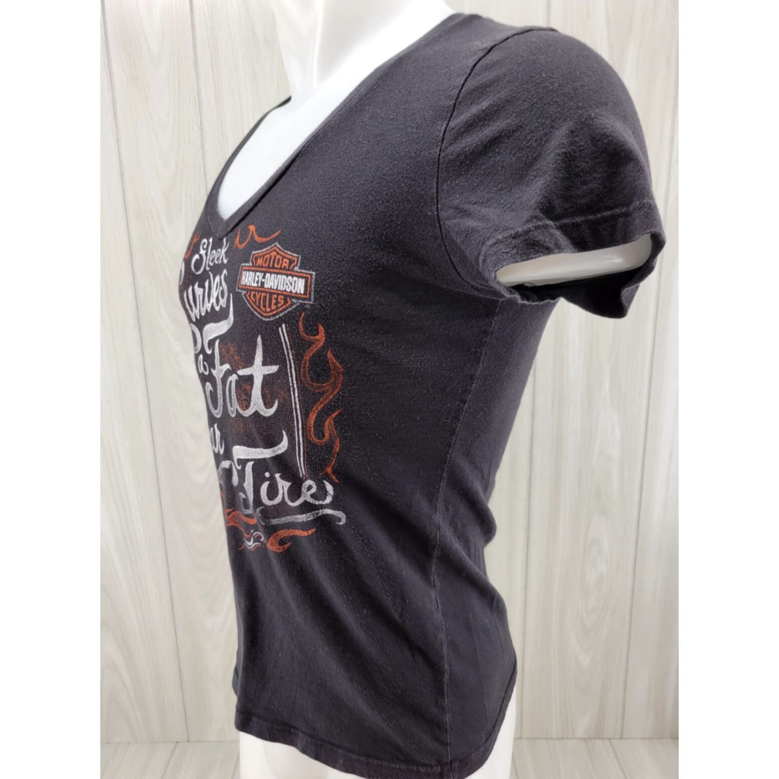 Harley Davidson VINTAGE Harley-Davidson T-Shirt Womens Medium Black Abilene Texas Graphic Biker Size M / US 6-8 / IT 42-44 - 3 Thumbnail