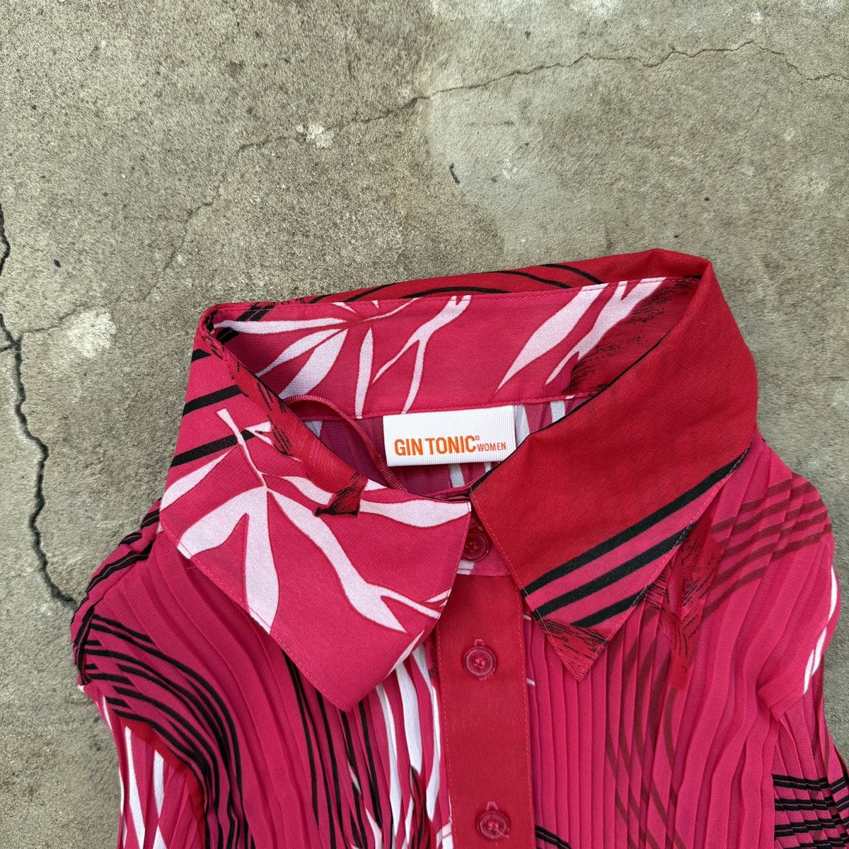 Japanese Brand × Vintage Gin Tonic Pleated Plisse Button Up Shirt Blouse Size XS / US 0-2 / IT 36-38 - 5 Thumbnail