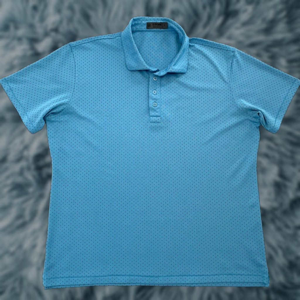 G/FORE G/Fore Shirt Logo Polo Mens L Blue Button Collar Polka Dot Golf Adult Size US L / EU 52-54 / 3 - 1 Thumbnail