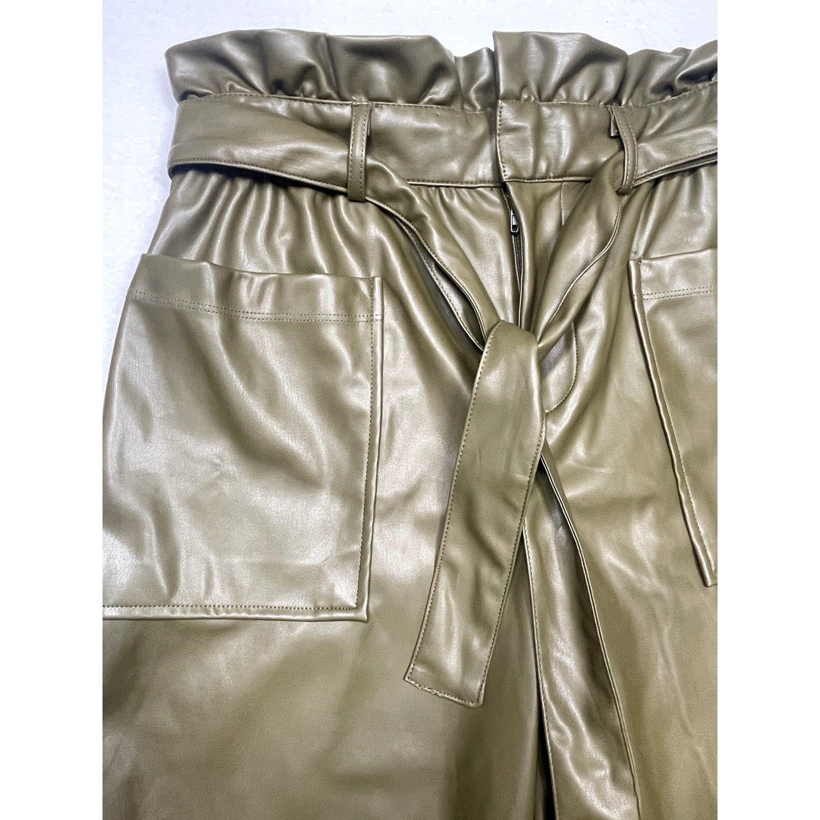 Other Who What Wear Women's Faux Paperbag Leather Pants - Size 6 Size 28" / US 6 / IT 42 - 3 Thumbnail
