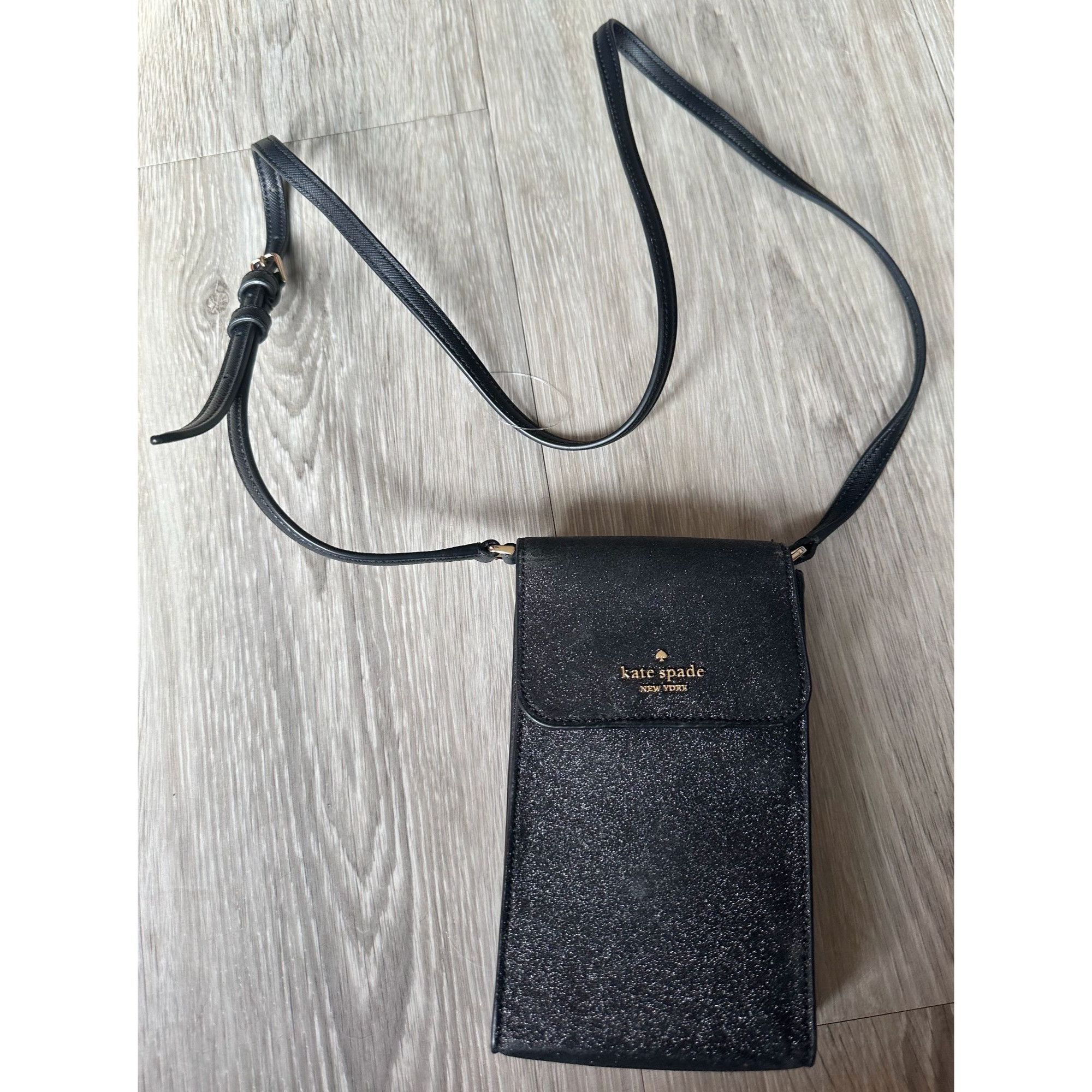 Kate Spade Kate Spade Black Glitter North South Phone Crossbody Bag Size ONE SIZE - 9 Thumbnail