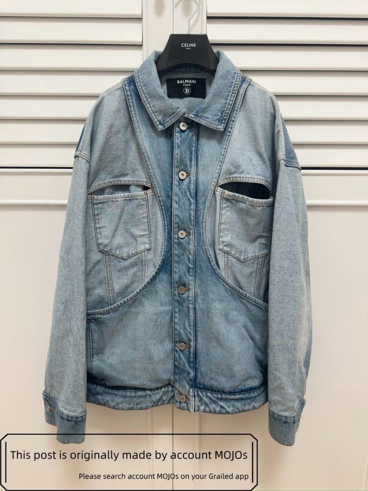 Balmain Sz 50 Balmain Oversize Joint Patch Denim Jacket mojos12345 Size US M / EU 48-50 / 2 - 1 Thumbnail