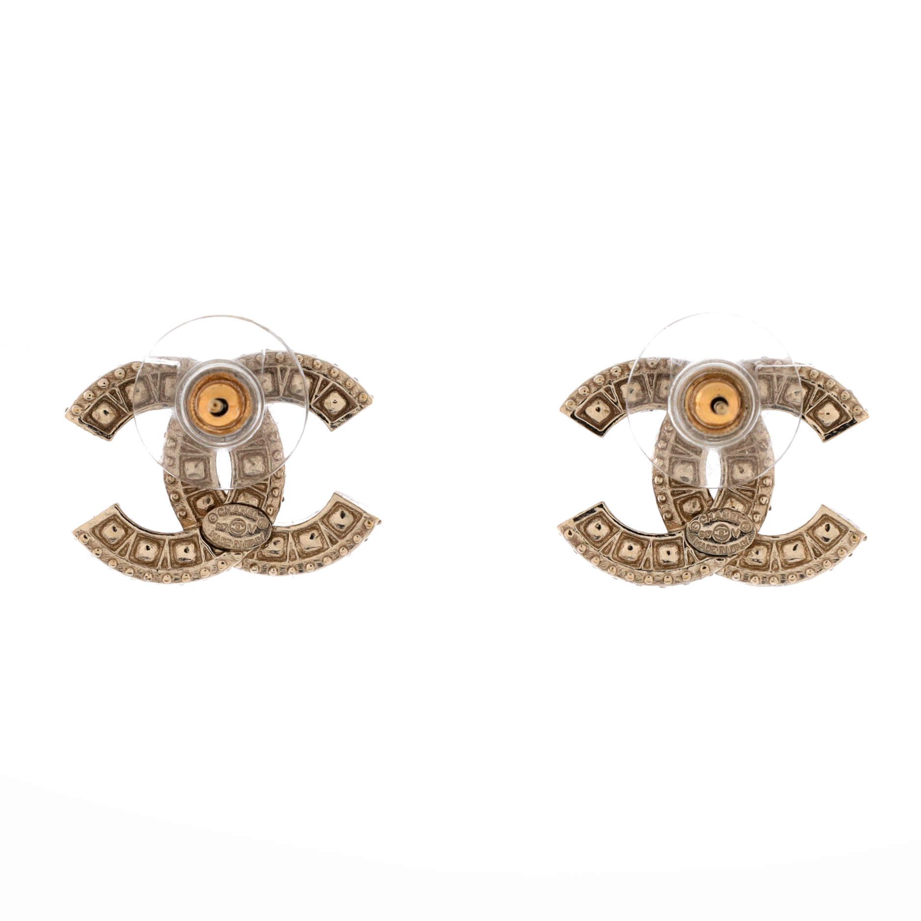 Chanel CC Stud Earrings Metal with Crystals Size ONE SIZE - 1 Thumbnail