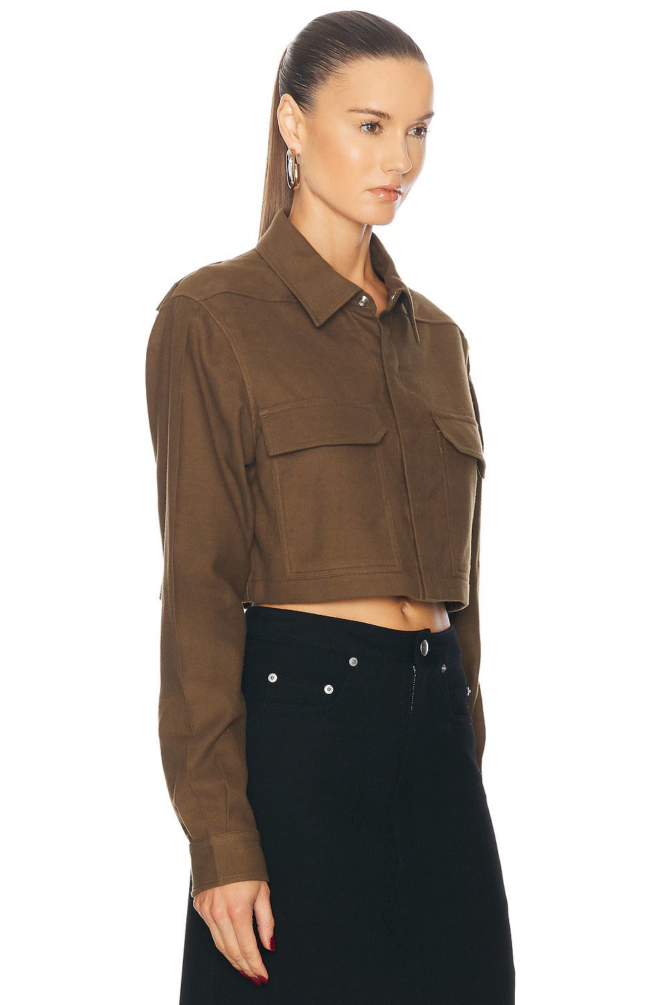 Rick Owens o1y0126 Solid Color Shirt in Brown Size S / US 4 / IT 40 - 2 Thumbnail