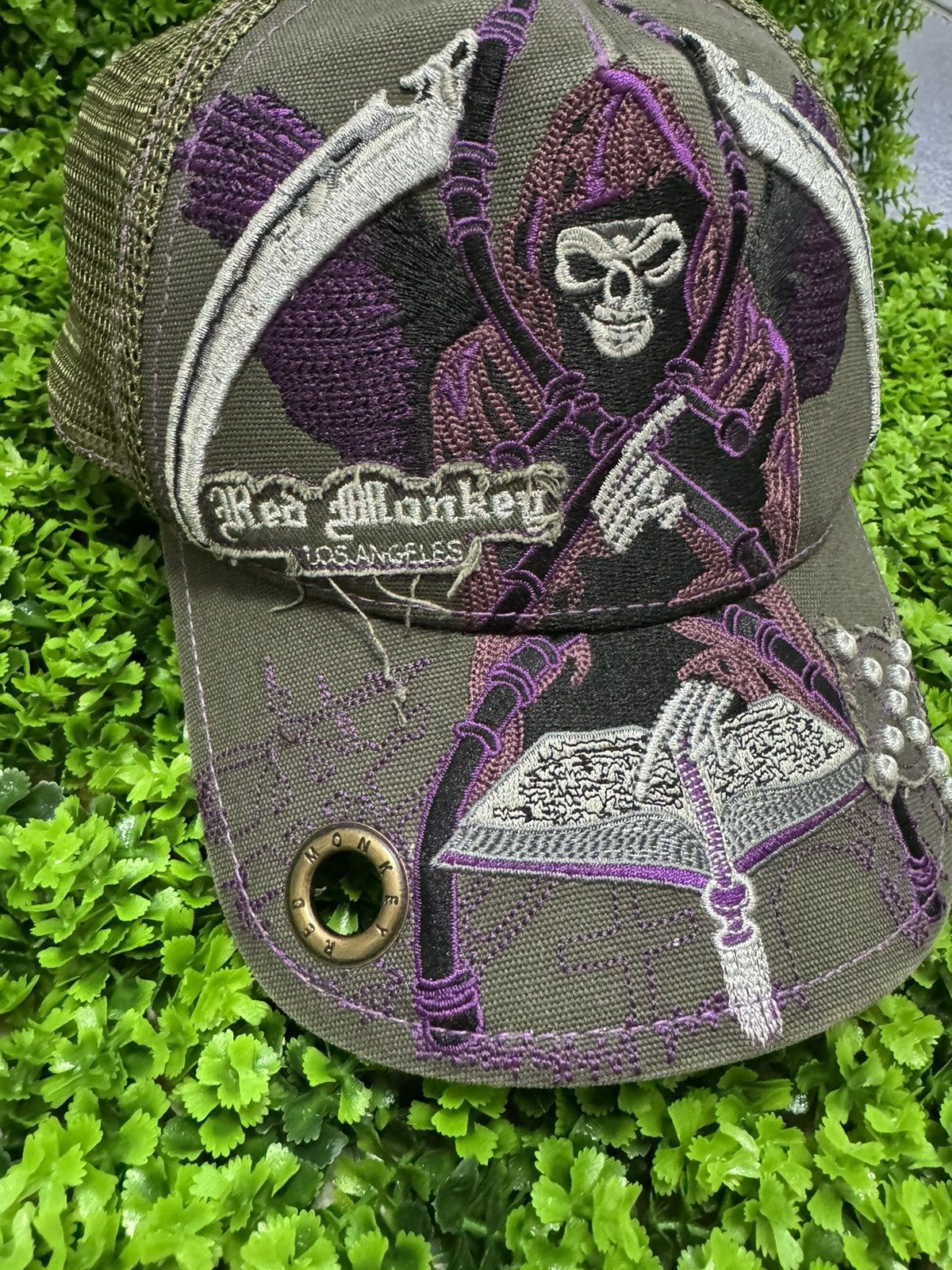 Japanese Brand × Red Monkey Red monkey Los Angels Japanese style Y2K trucker hat cap 🧢 Size ONE SIZE - 4 Thumbnail