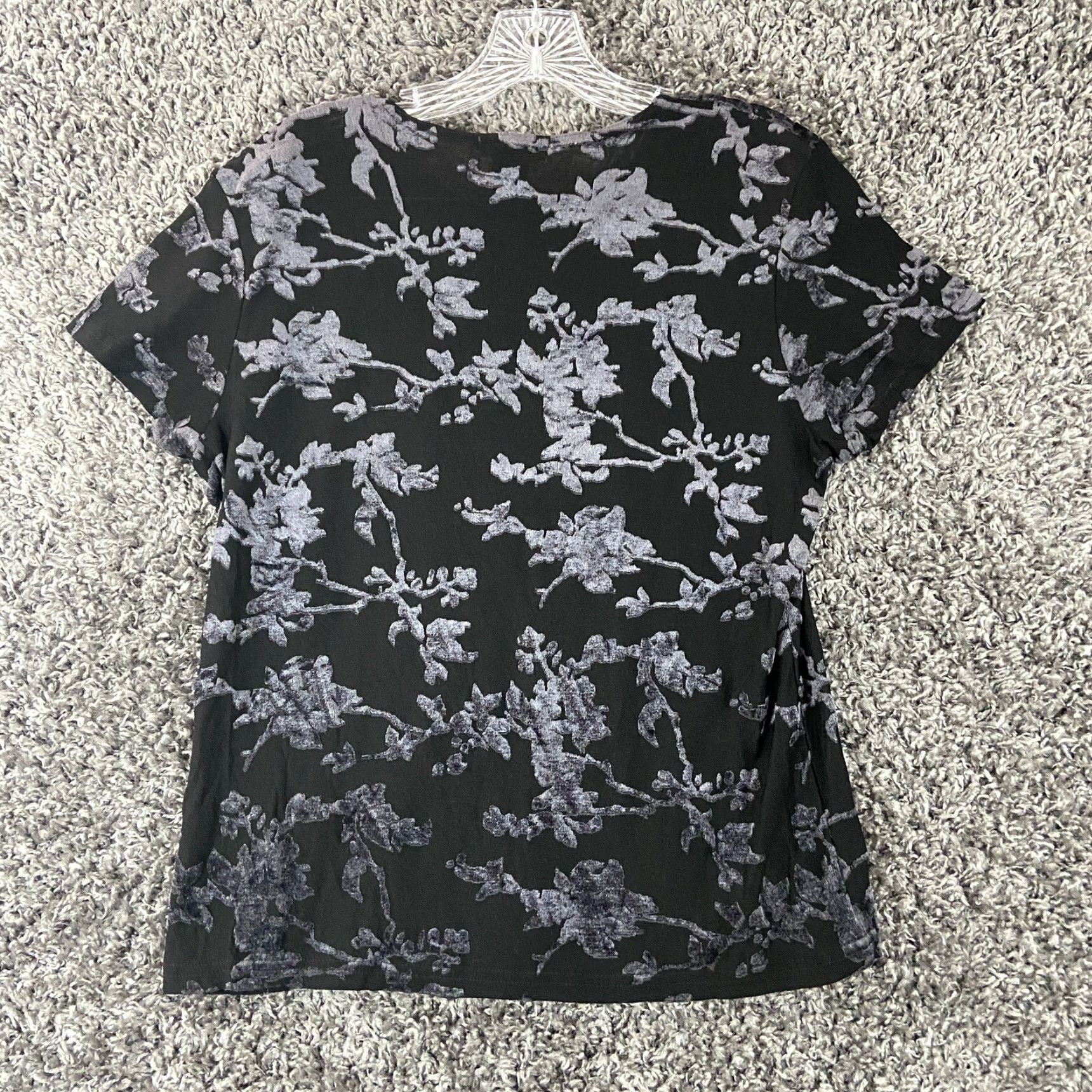 Banana Republic Banana Republic Sheer Blouse Floral Black Short Sleeve Women’s L Size L / US 10 / IT 46 - 7 Thumbnail