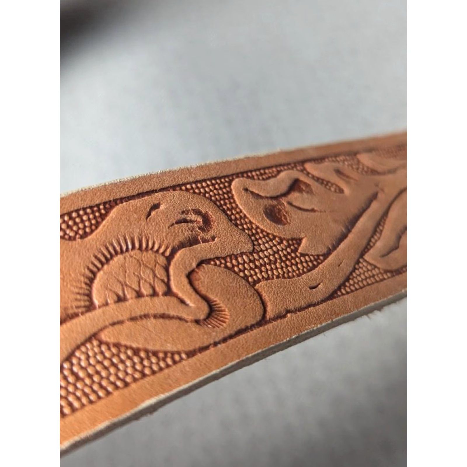 Gap VINTAGE GAP leather belt Western belt 26 brown Unisex Adults 26 Alligator Print 1990s Mens Size 26 - 6 Thumbnail