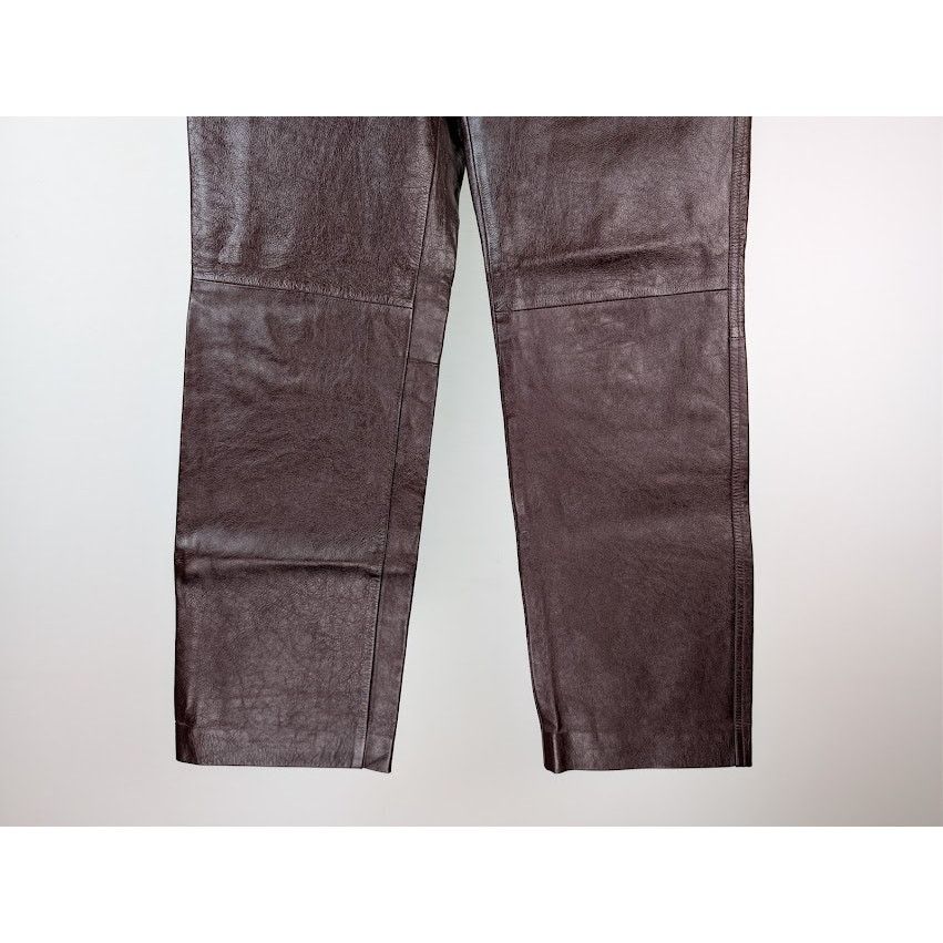 Gucci o1rshd1 Soft Leather Pants in Bordeaux Size US 32 / EU 48 - 4 Thumbnail