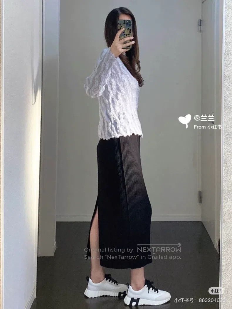 Issey Miyake Issey Miyake Main Line Toothpick Blue Midi Skirt Size 25" / US 0 / IT 36 - 8 Thumbnail
