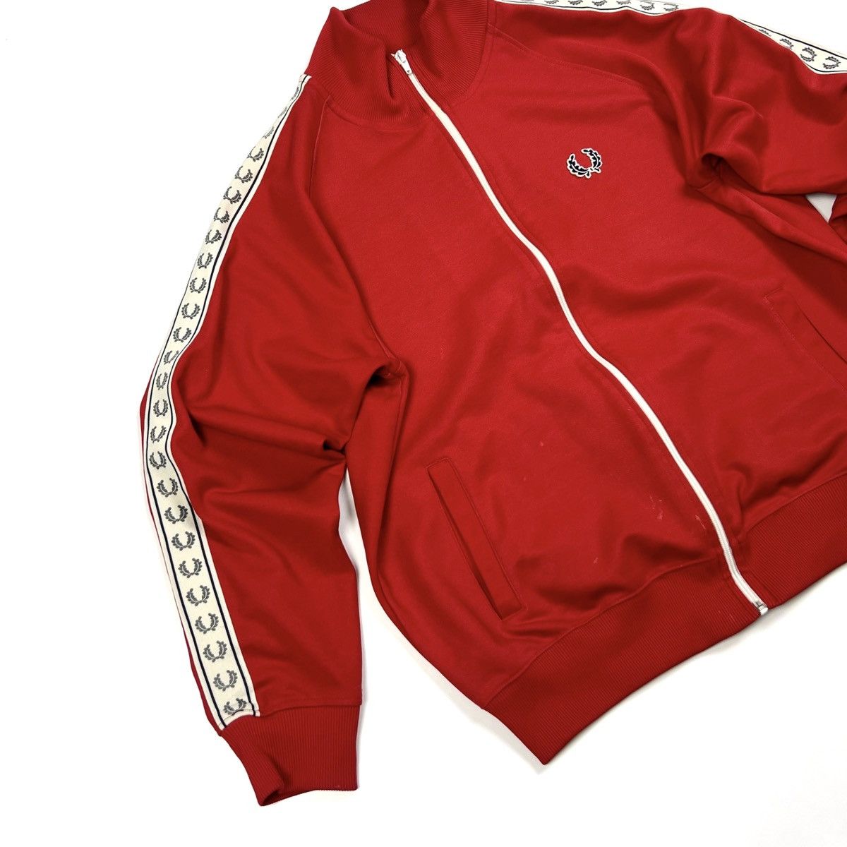 Fred Perry × Vintage Vintage Fred Perry Striped Logo Zip Track Jacket Windbreaker Size US M / EU 48-50 / 2 - 6 Thumbnail