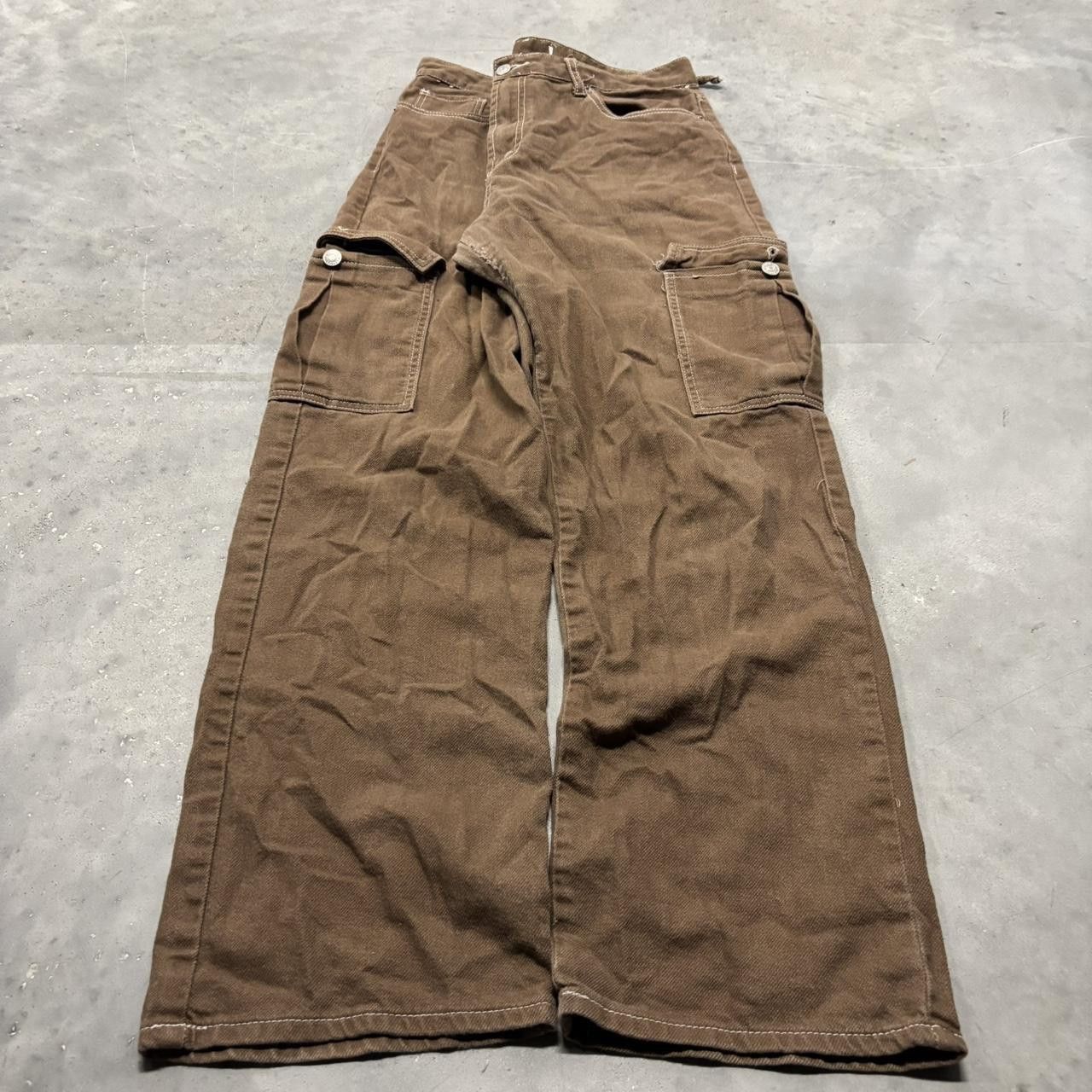 Japanese Brand × Vintage Crazy Vintage Y2K/2000s Brown Streetwear Skater Cargo Pants! Size US 32 / EU 48 - 3 Thumbnail