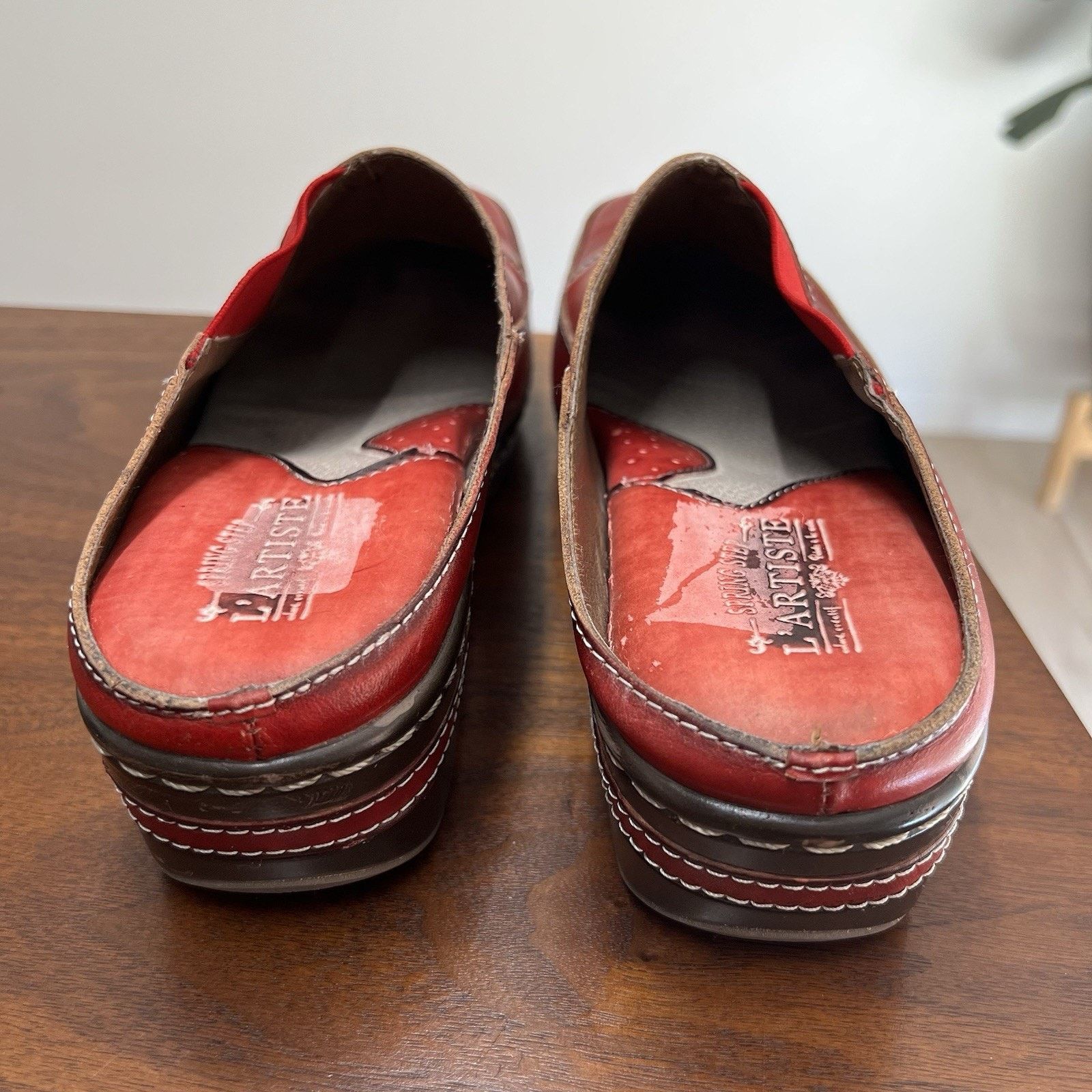 Other L'Artiste by Spring Step Mule Womens Red Leather Clog 11.5 Size US 11.5 / IT 41.5 - 5 Thumbnail