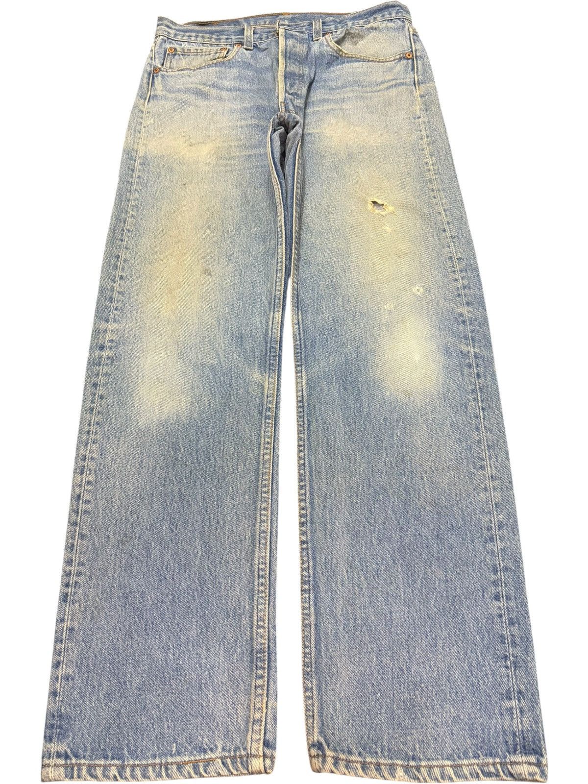 Levi's Vintage 90s Levis 501 Mud Wash Distressed Jeans Size US 31 - 1 Thumbnail