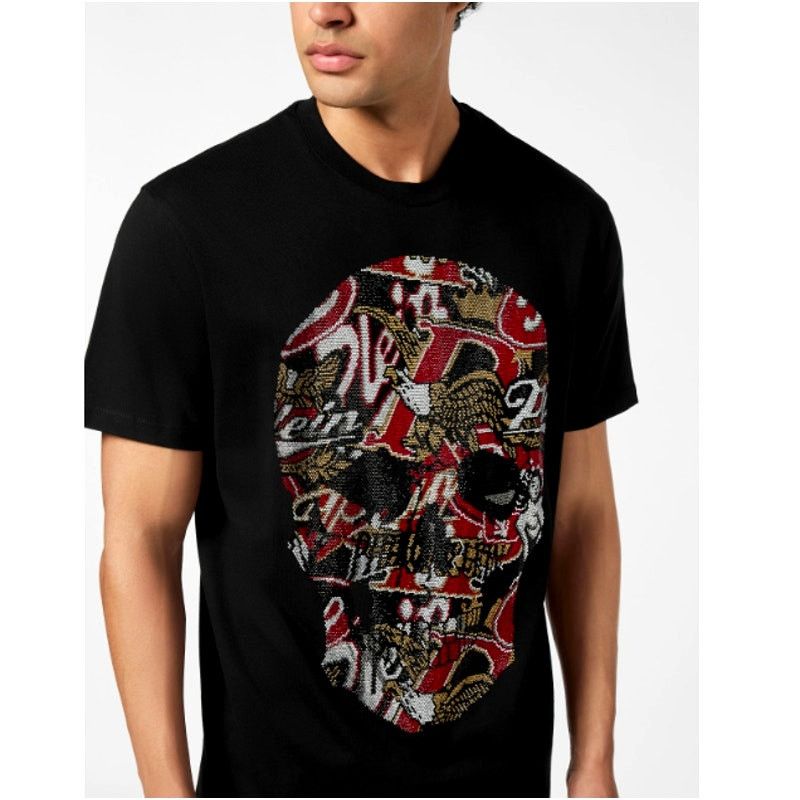 Philipp Plein Philipp Plein Black Skull Stones Round Neck T-Shirt Size 3XL Size US XXL / EU 58 / 5 - 11 Thumbnail