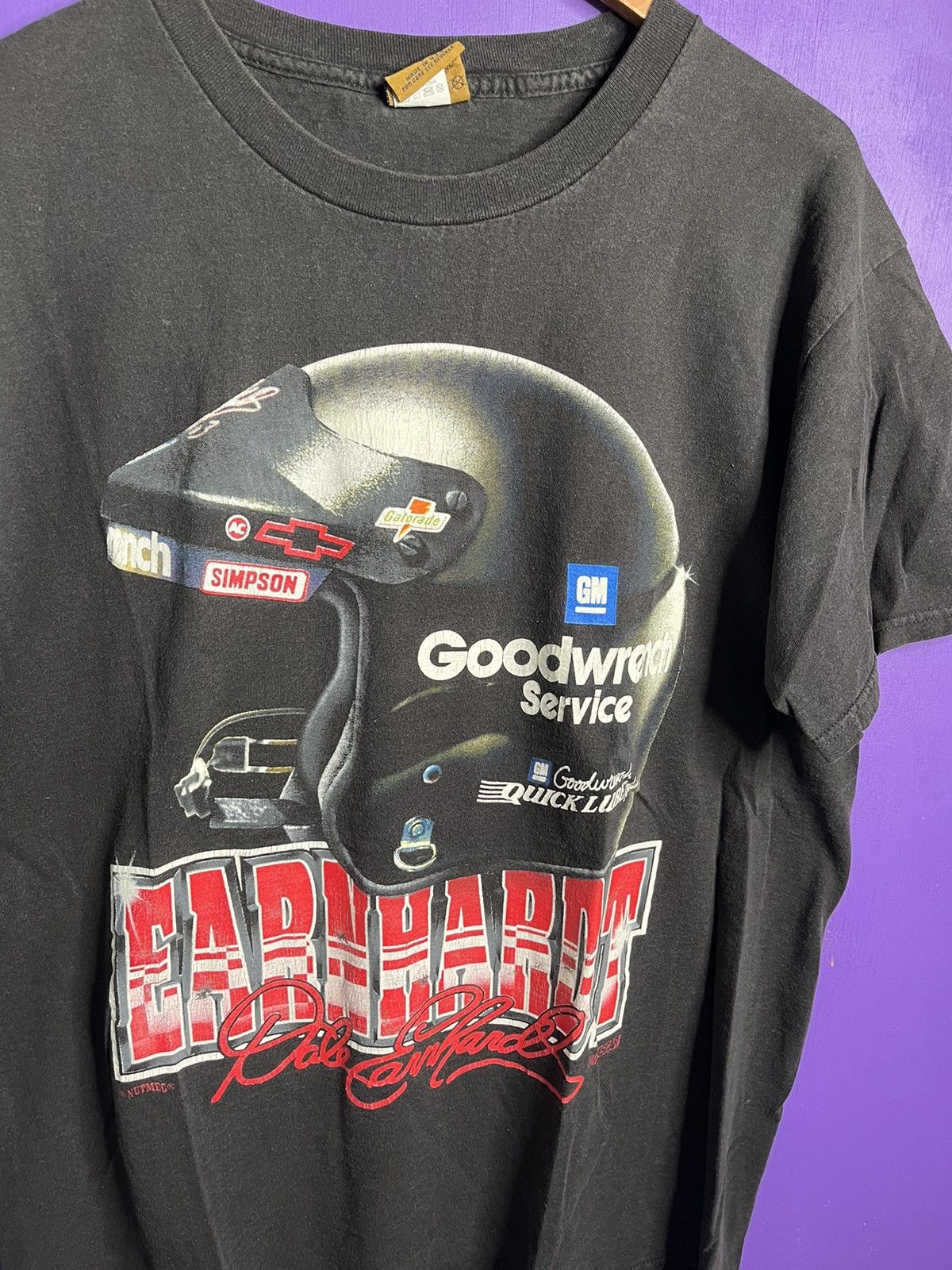 NASCAR × Nutmeg × Vintage Vintage 90s Nutmeg NASCAR Dale Earnhardt helmet tee Size US L / EU 52-54 / 3 - 3 Thumbnail