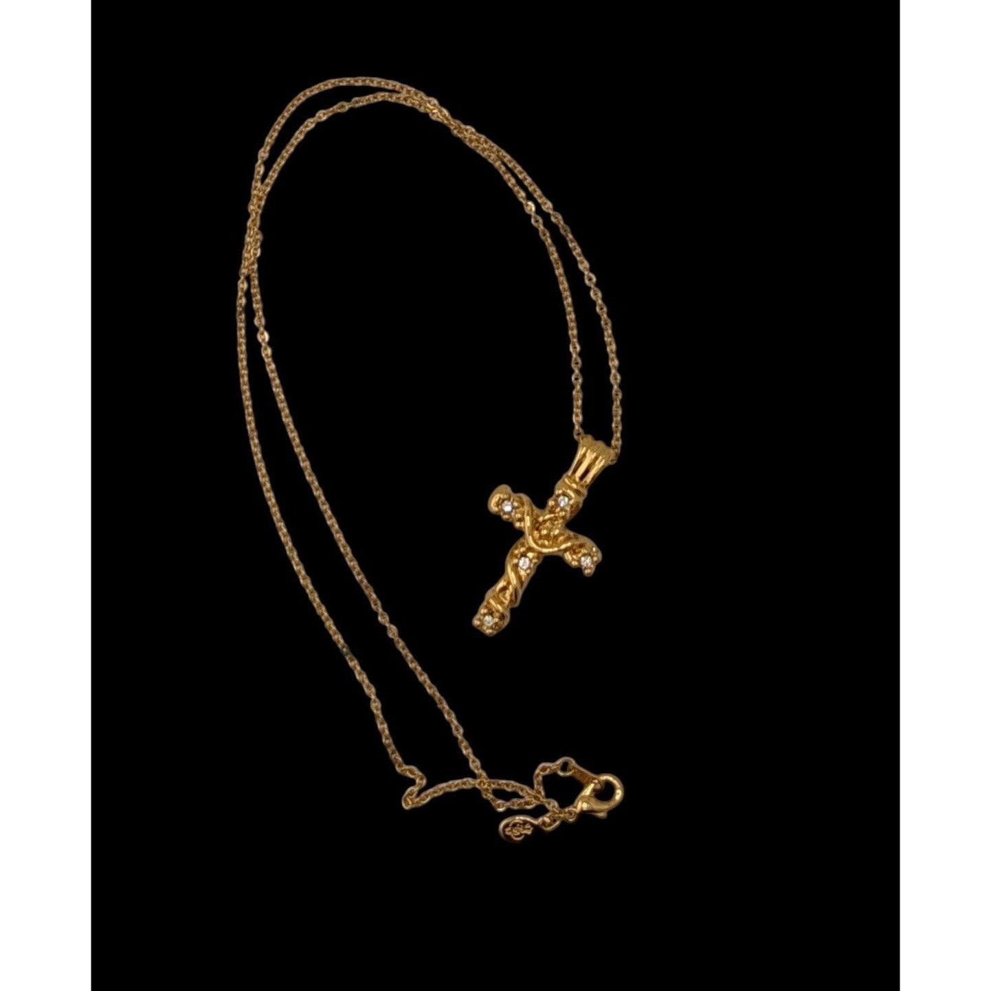 Other Vintage Premier Designs Cross Necklace Gold Tone With Clear Size ONE SIZE - 2 Thumbnail