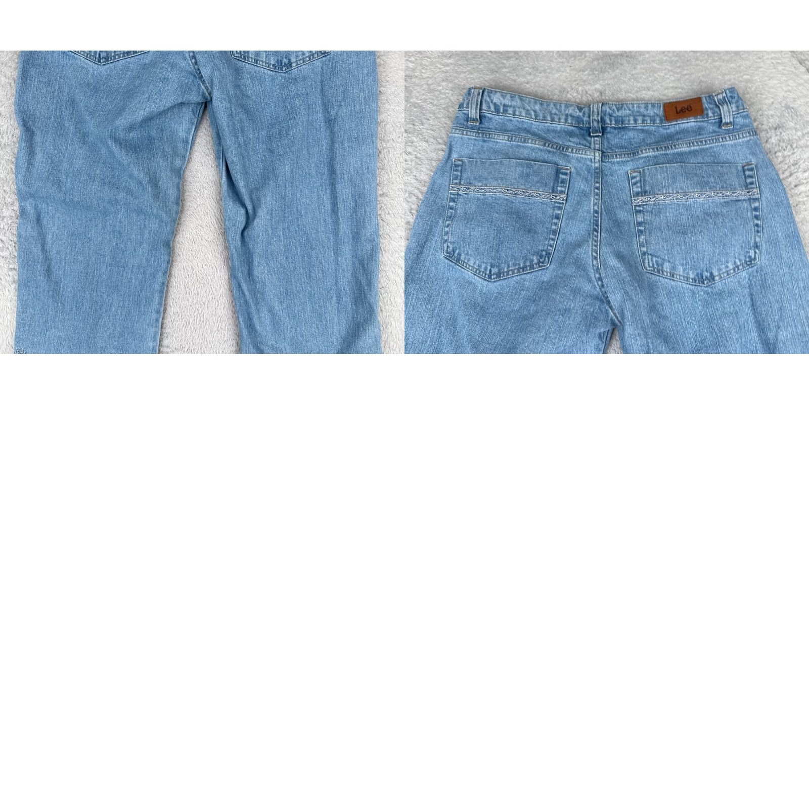 Lee Lee Jeans Women Jeans 30 Blue Denim Crop Embroidered Paisley Mid Rise 30x22 - Regular, 5-Pocket, Distressed, Bootcut, Cotton, Zip - Lee - Women Size 30" / US 8 / IT 44 - 10 Thumbnail