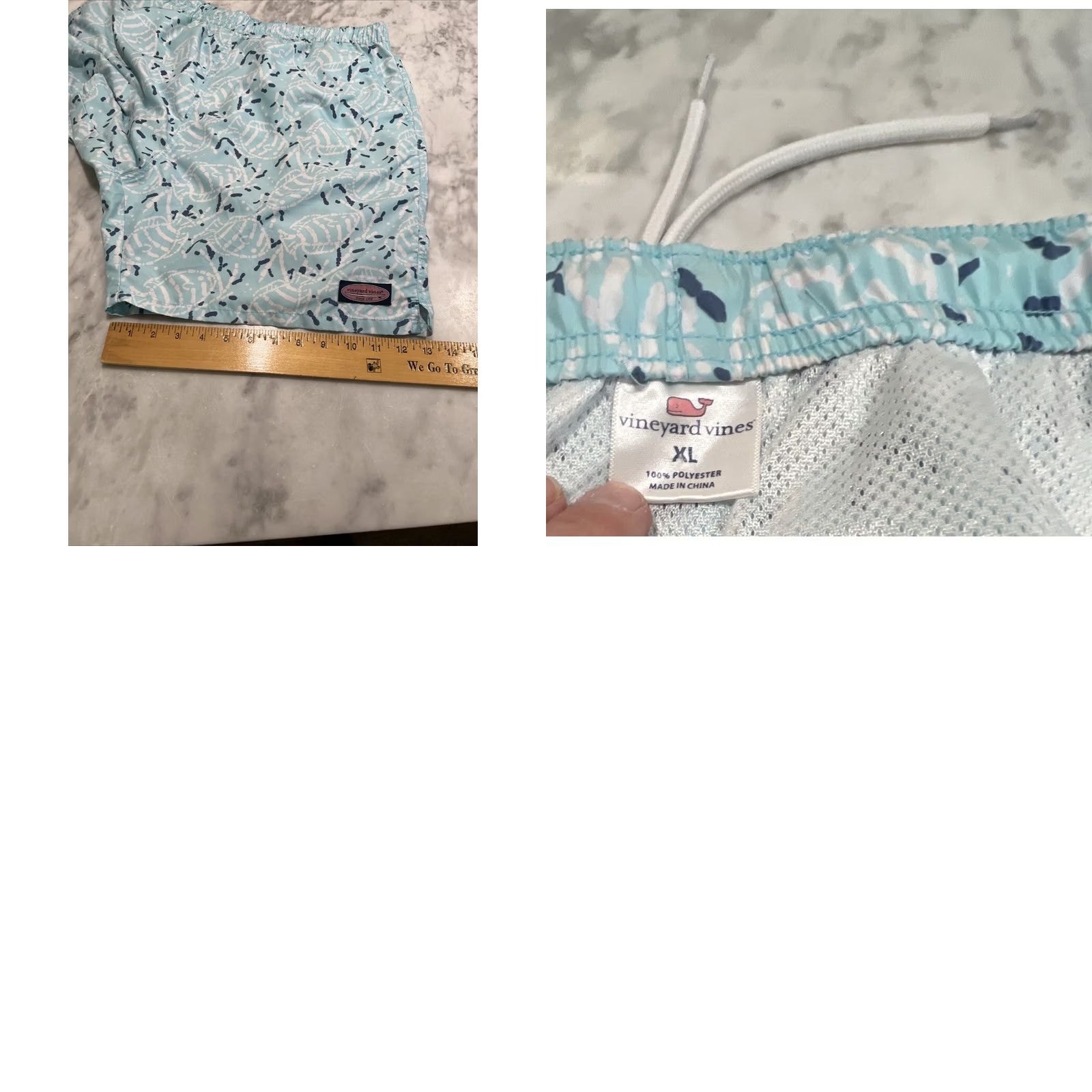 Vineyard Vines Vineyard Vines Swim Trunks Shorts Men XL Blue White Lined Bathing Suit Fish Size US 36 / EU 52 - 9 Thumbnail