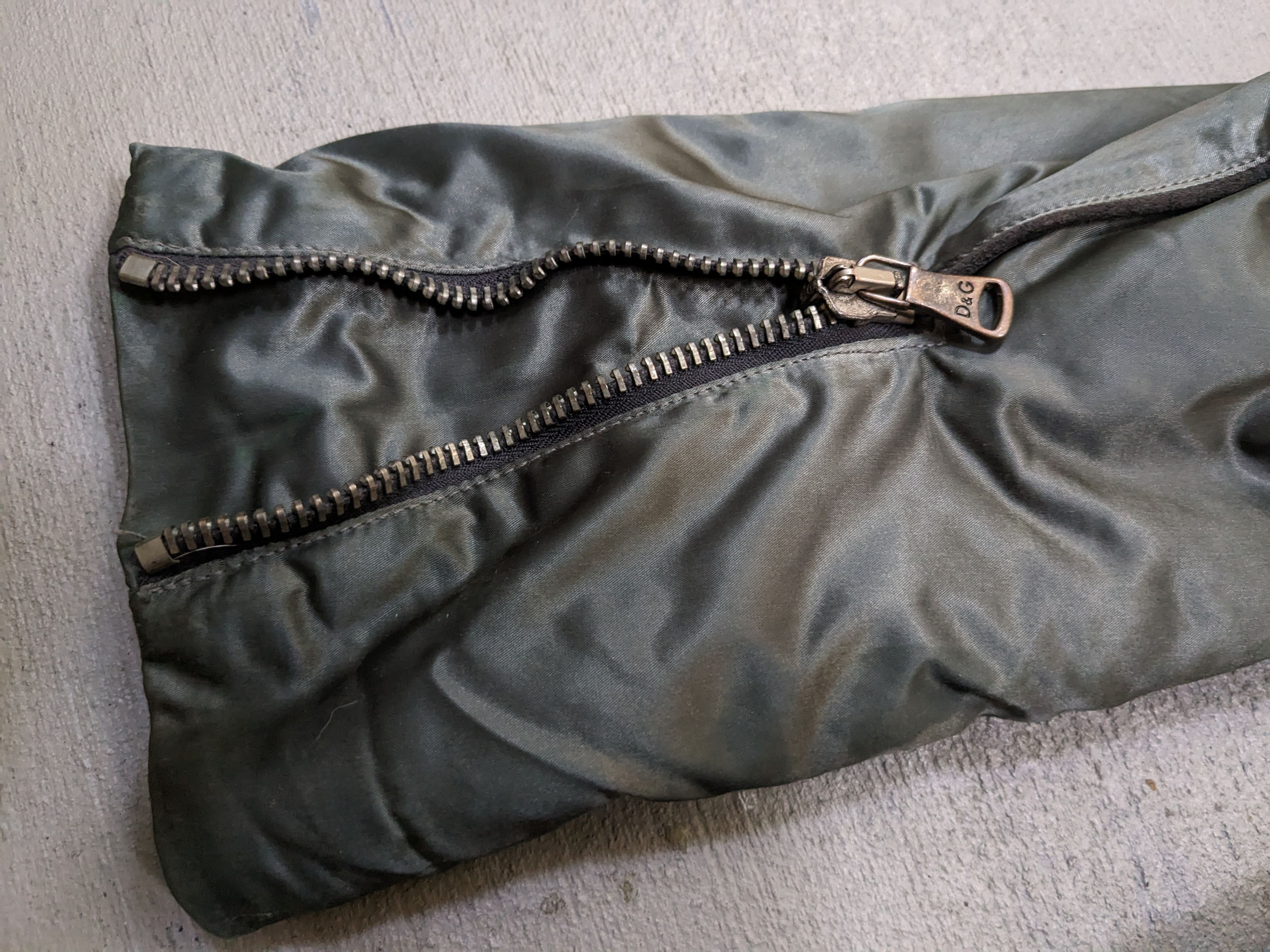 Dolce & Gabbana Dolce & Gabbana Nylon Leather Jacket Hoody Green 52 Zip Up Size US L / EU 52-54 / 3 - 17 Thumbnail