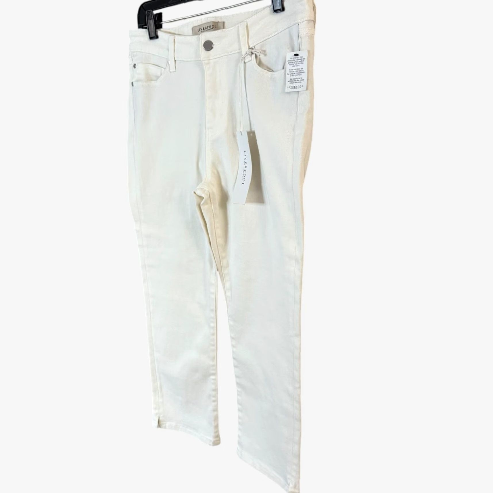 Vintage Liverpool Los Angeles Robby Capri Denim Skinny Jeans White Women's 12 Casual NEW Size 34" / US 12 / IT 48 - 2 Thumbnail