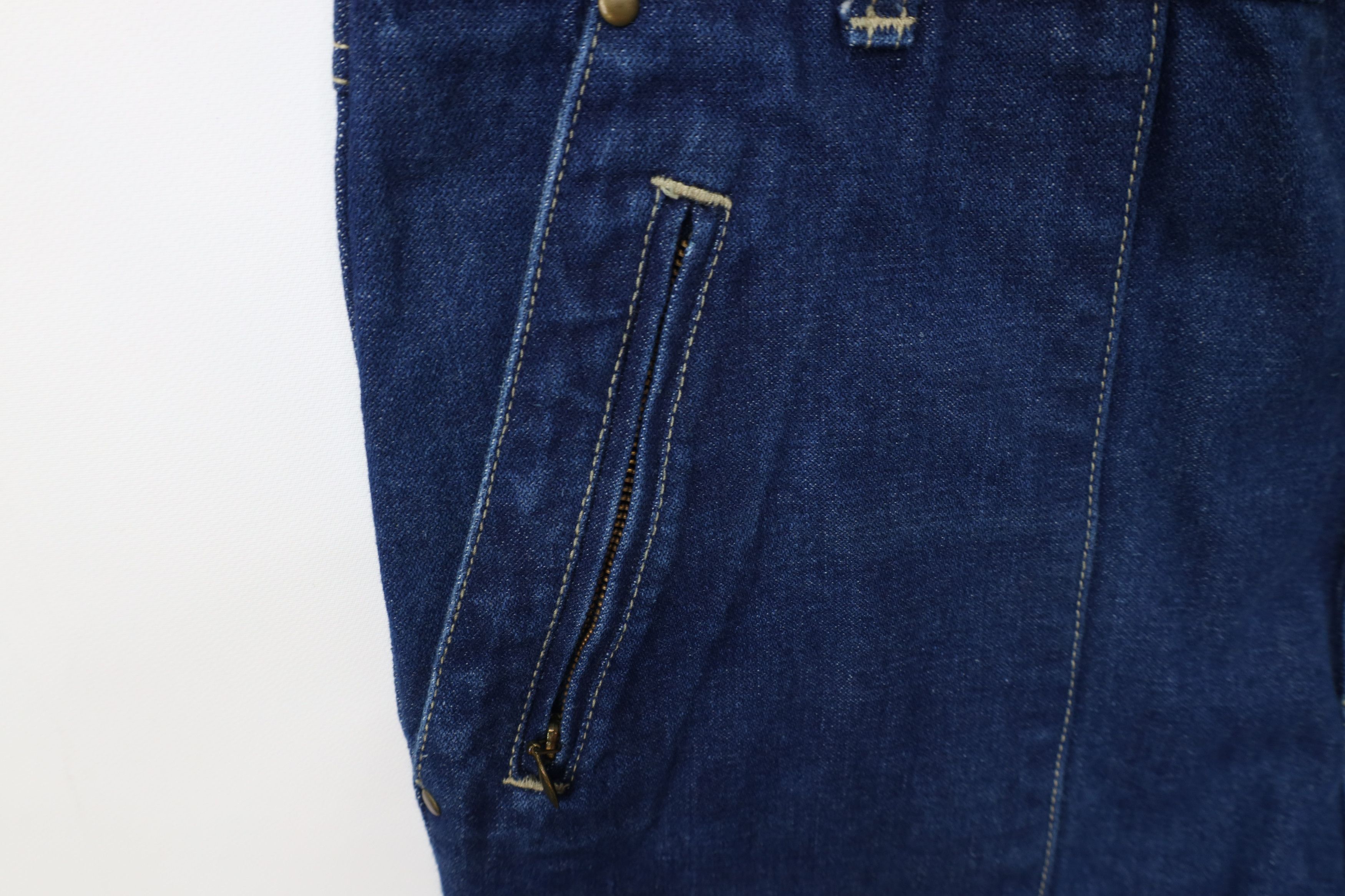 Vintage Vintage 70s Streetwear Utility Wide Leg Denim Jeans Blue Size US 34 / EU 50 - 6 Thumbnail