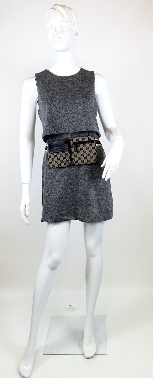 Gucci Authentic GUCCI BLUE GG Canvas lined pocket Belt bag Size ONE SIZE - 17 Thumbnail